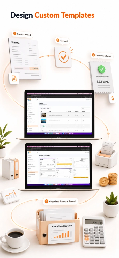 E-Billing system custom invoice template management