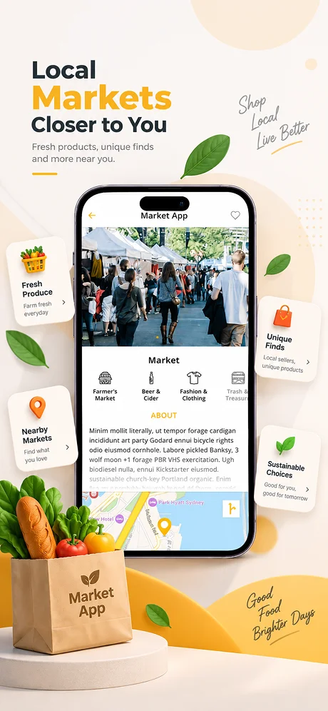Market App product listing screen
