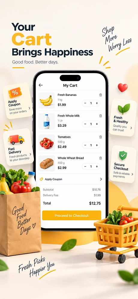 Market App secure checkout screen
