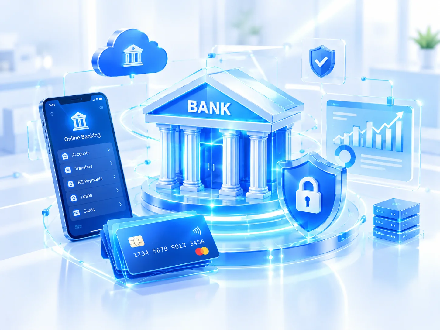 Secure digital banking software with digital authentication and transaction monitoring