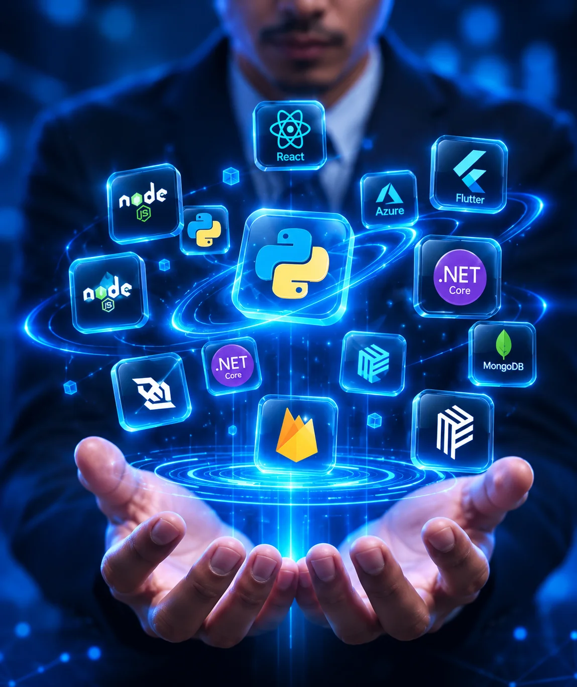 Technology stack diagram used for bullion software development