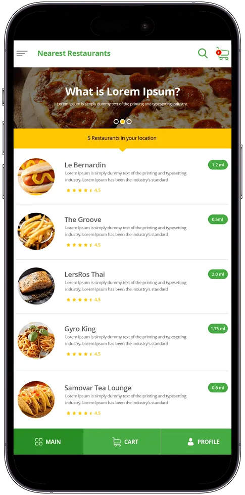 Food Delivery App Ordering Screen
